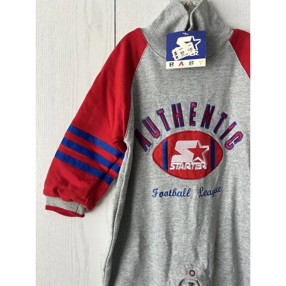NEW Vintage 90s Starter Football Baby One Piece Suit Romper 24 Months Cotton NWT